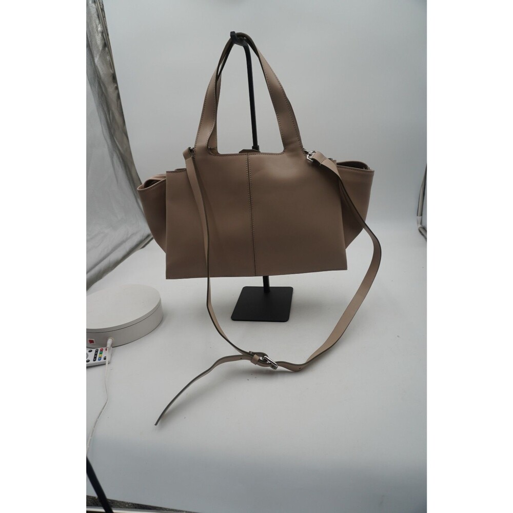 Vittoria Napoli Taupe Genuine Leather Satchel Bag Made in Italy Crossbody Tote